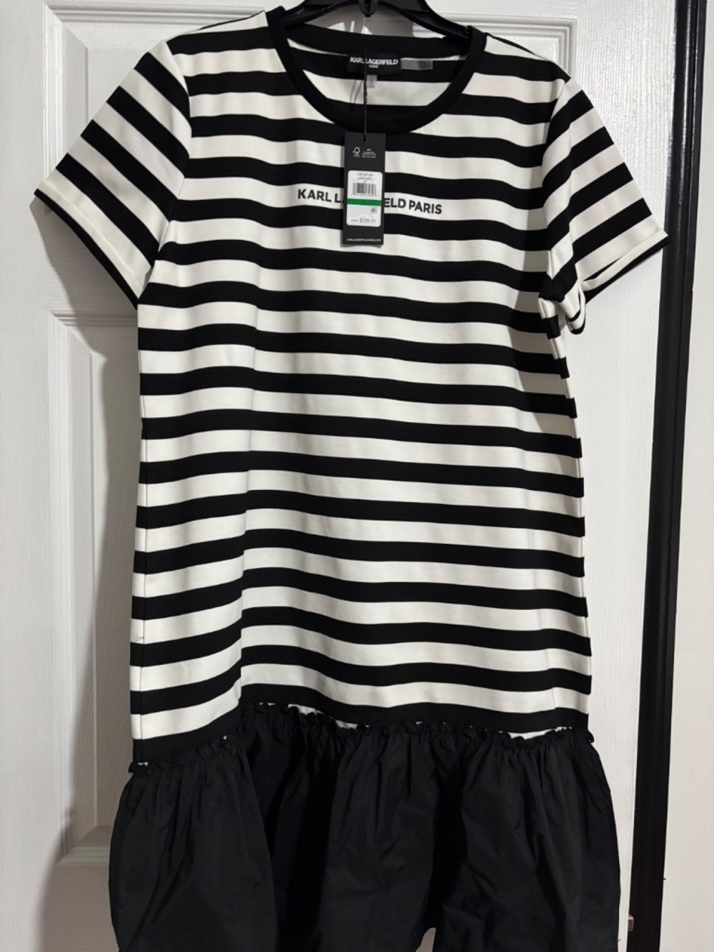 Karl Lagerfield striped dress with ruffle hem - Picture 6 of 10